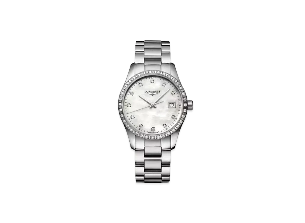 Longines Conquest Classic 34.00mm "White Mother-of-Pearl/Stainless Steel" L2.386.0.87.6