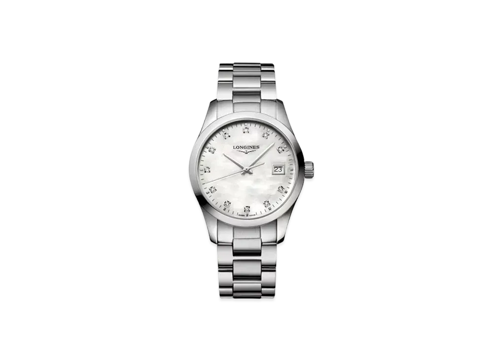Longines Conquest Classic 34.00mm "White Mother-of-Pearl/Stainless Steel" L2.386.4.87.6