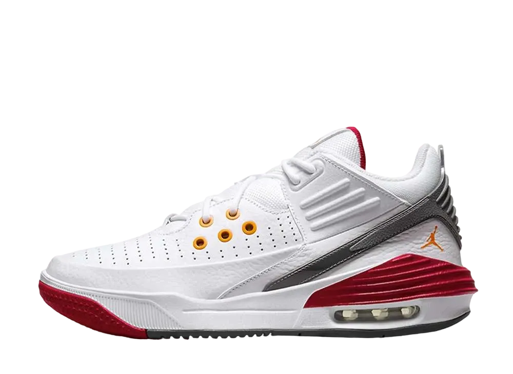 ナイキ ジョーダン マックス オーラ5 "ホワイト/カーディナルレッド/ライトグラファイト/ヴィヴィッドオレンジ"