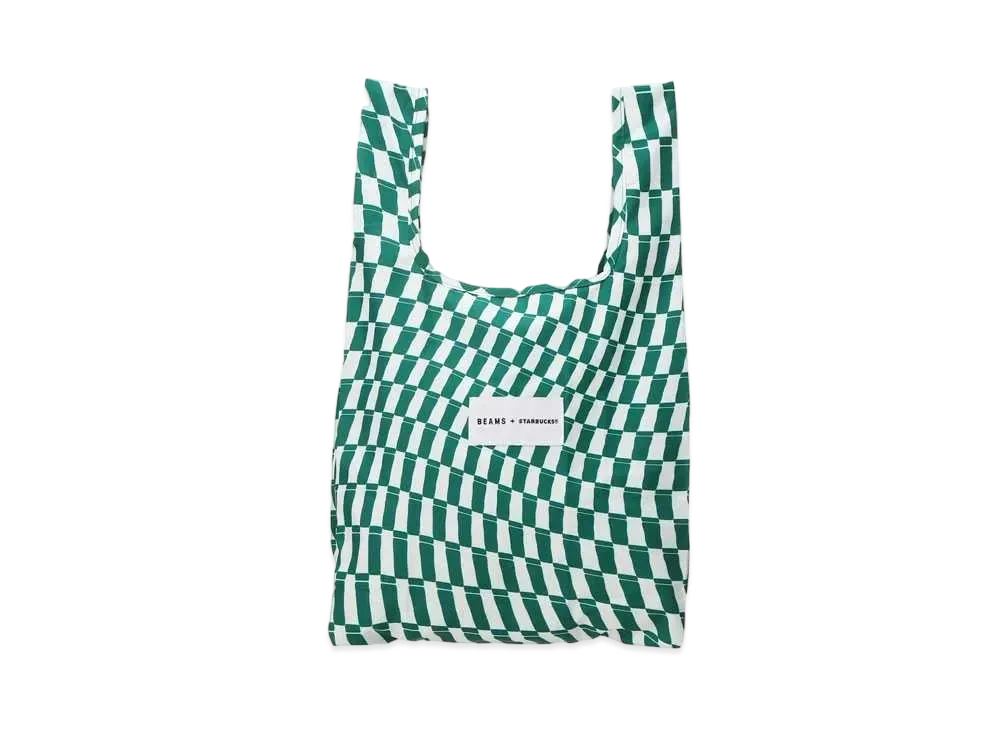 BEAMS x STARBUCKS Pocketable Eco Bag "Checker"