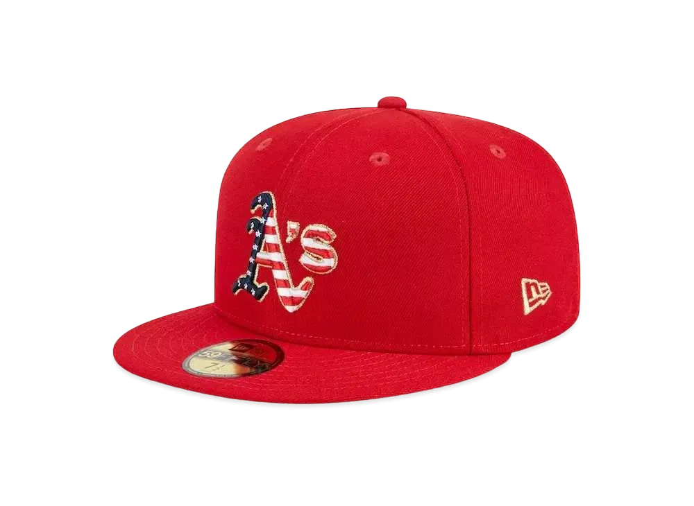NEW ERA 5950 MLB July4 23 SCA JP Oakland Athletics "Red"