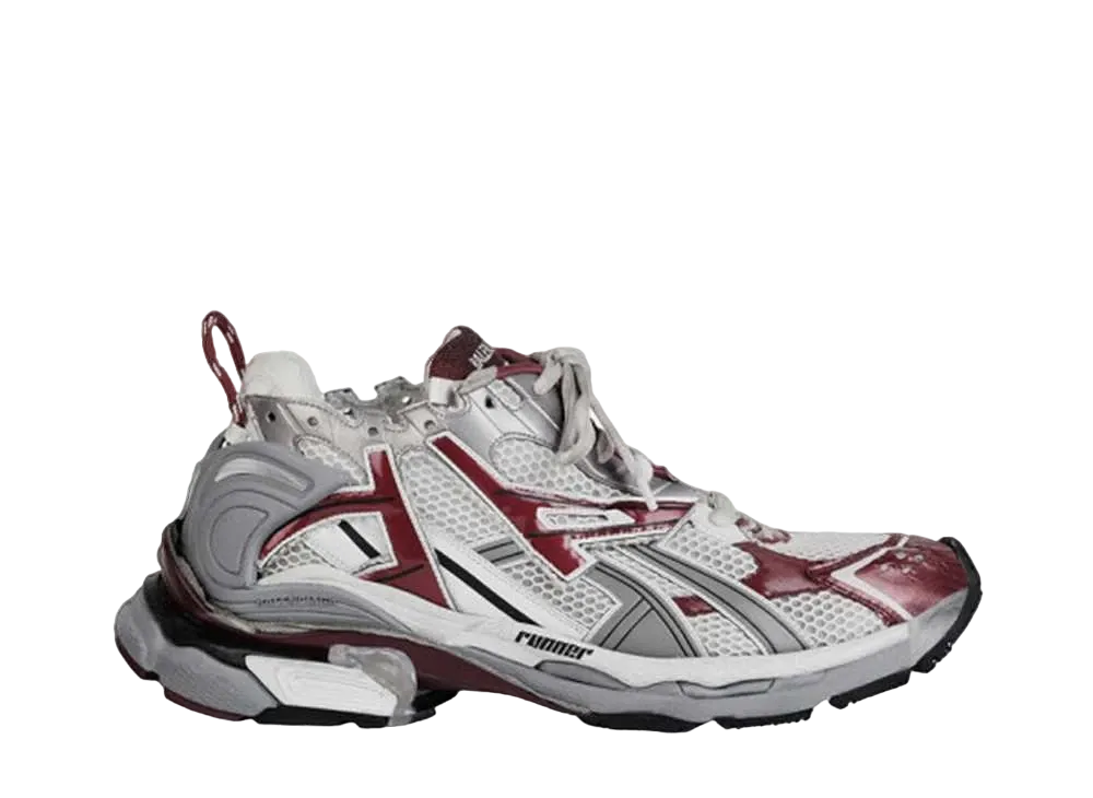 BALENCIAGA Women's Runner "White/Dark Red"