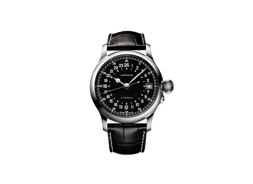 Longines Heritage Avigation Twenty-Four Hours 47.50 mm "Matte Black/Stainless Steel/Black" L2.751.4.53.4