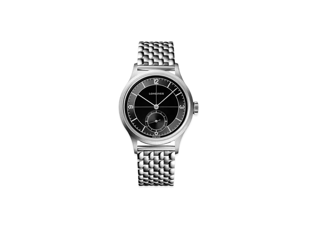 Longines Heritage Classic Sector Dial 38.50mm "Black/Stainless Steel" L2.828.4.53.6