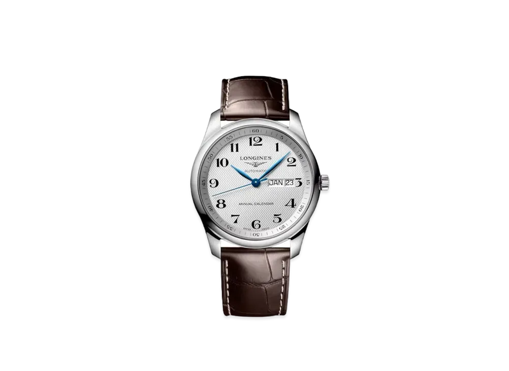 Longines Master Collection 40.00mm "Silver Barleycorn/Stainless Steel/Brown" L2.910.4.78.3