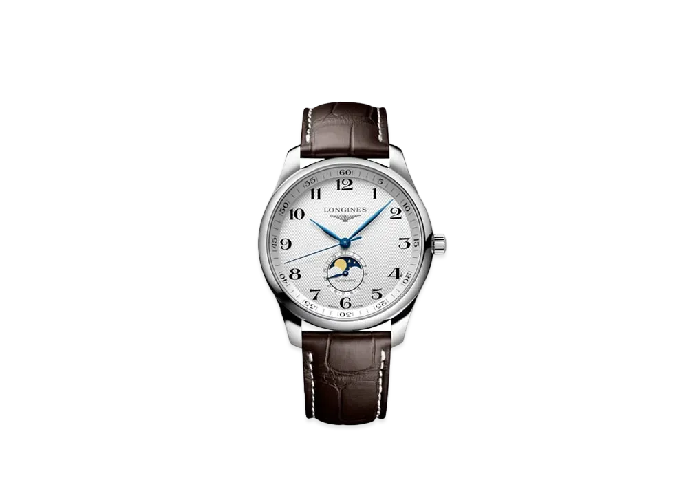 Longines Master Collection 42.00mm "Silver Barleycorn/Stainless Steel/Brown" L2.919.4.78.3