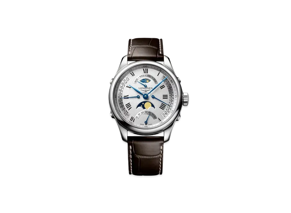 Longines Master Collection 41.00mm "Silver Barleycorn/Stainless Steel/Brown" L2.738.4.71.3