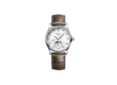Longines Master Collection 34.00mm "White Mother-of-Pearl/Stainless Steel/Beige" L2.409.4.87.4