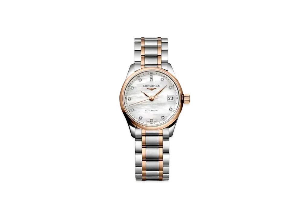 Longines Master Collection 25.50mm "White Mother-of-Pearl/Stainless Steel/Pink Gold" L2.128.5.89.7