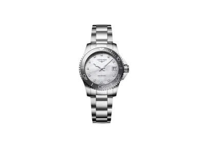 Longines Hydro Conquest 32.00mm "White Mother-of-Pearl/Stainless Steel/Ceramic" L3.370.4.87.6