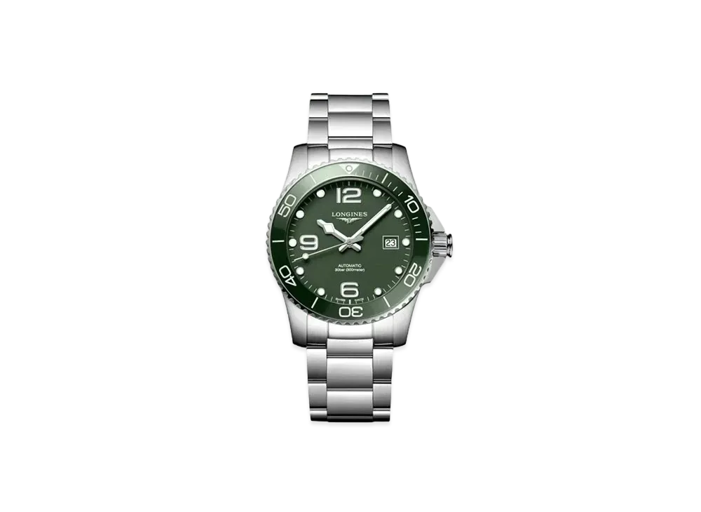 Longines Hydro Conquest 41.00mm "Green Matte/Stainless Steel/Ceramic" L3.781.4.06.6