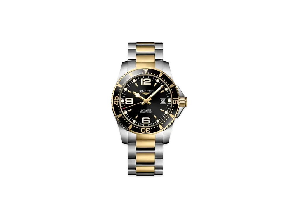 Longines Hydro Conquest 41.00mm "Black Sun Ray/Stainless Steel/Yellow" L3.742.3.56.7