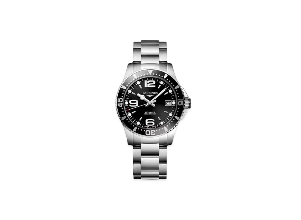 Longines Hydro Conquest 39.00mm "Black Sun Ray/Stainless Steel" L3.741.4.56.6