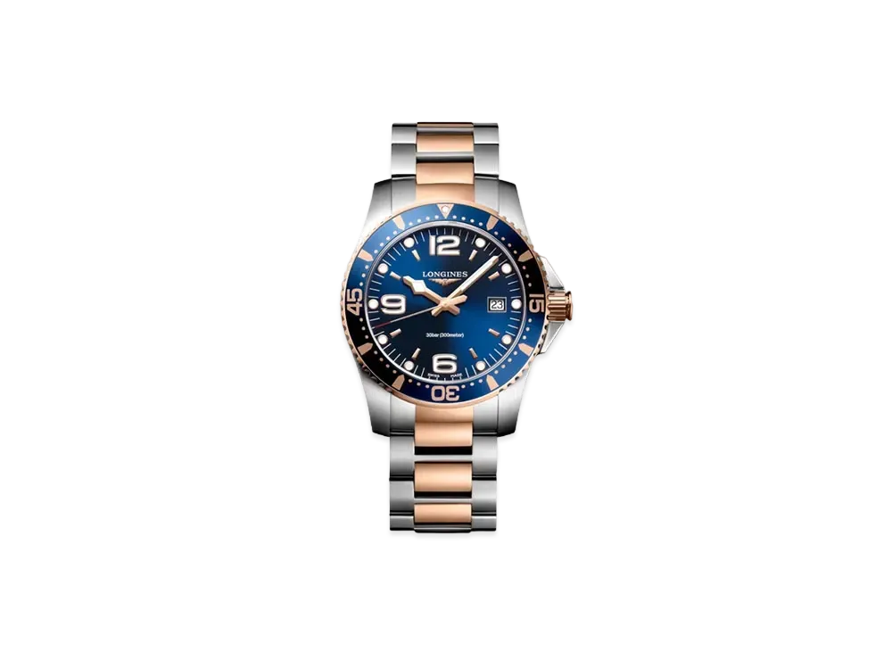 Longines Hydro Conquest 41.00mm "Blue Sun Ray/Stainless Steel/Red" L3.740.3.98.7