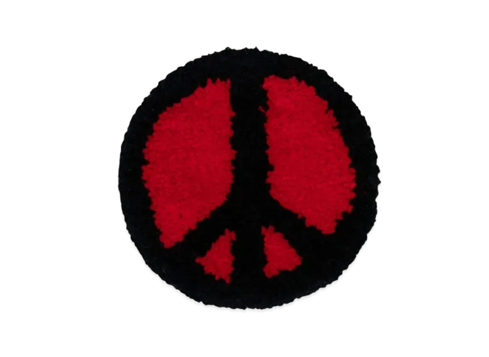 RISA Tufting Rug Peace Mark "REDxBLACK"