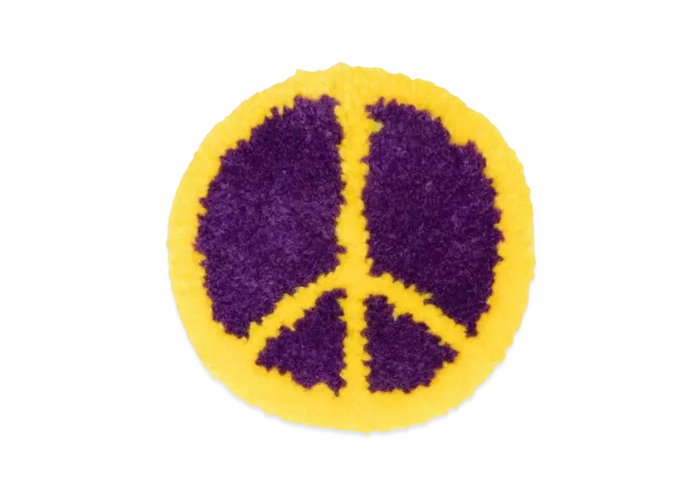 RISA Tufting Rug Peace Mark "PURPLExYELLOW"
