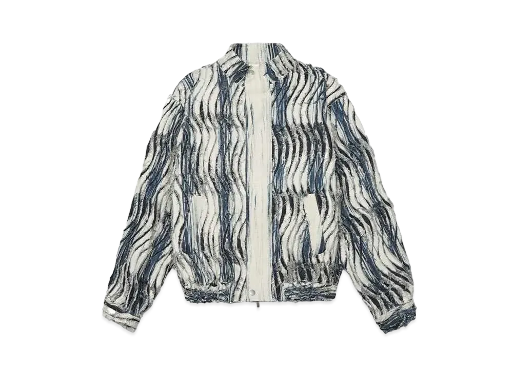TAAKK FRINGE DENIM BLOUSON "BLUE"