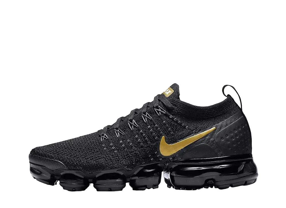 ナイキ ウィメンズ エアヴェイパーマックス フライニット2 "ブラック/メタリックゴールド"
