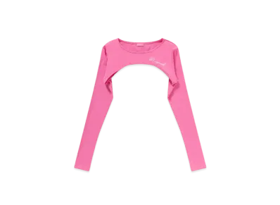 Black Eye Patch Script Logo Bolero Top "Pink"