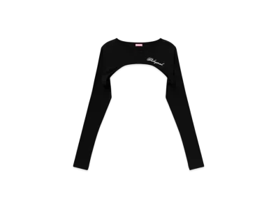 Black Eye Patch Script Logo Bolero Top "Black"