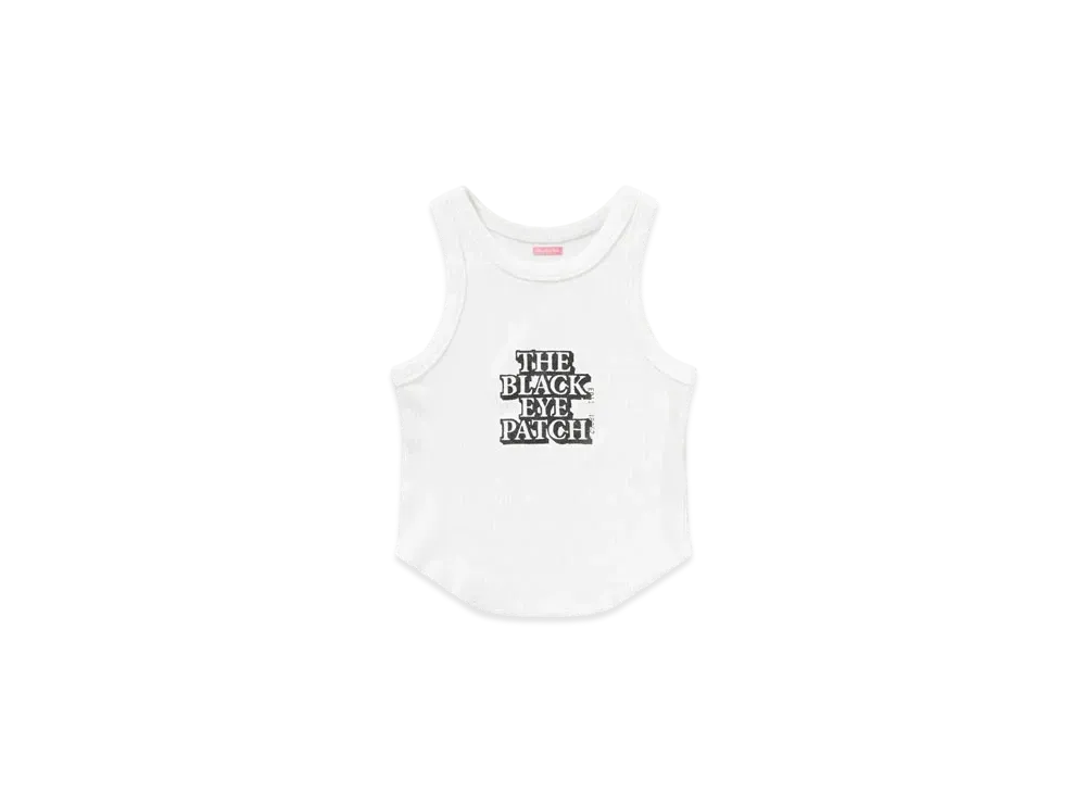 Black Eye Patch OG Label Cropped Tank "White"