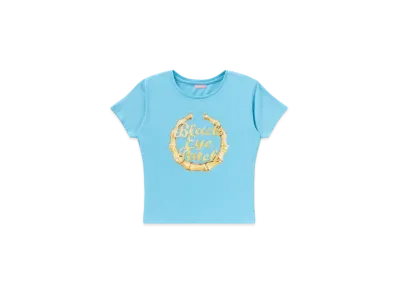 Black Eye Patch Bamboo Hoop Baby Tee "Light Blue"