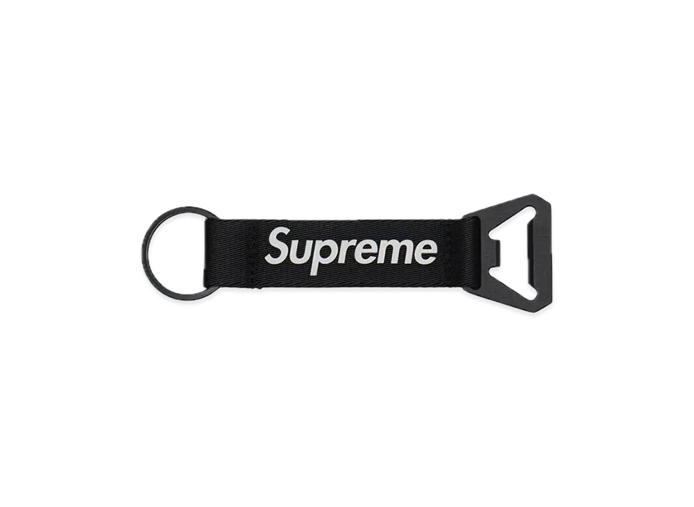 Supreme Bottle Opener Webbing Keychain "Black"