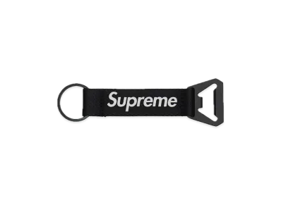 Supreme Bottle Opener Webbing Keychain "Black"