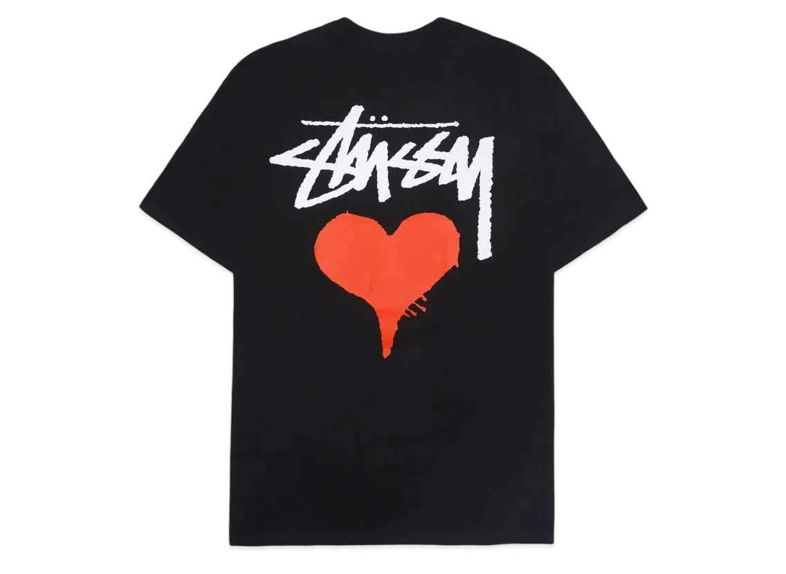 ステューシー ストック ハート Tシャツ "ブラック"
