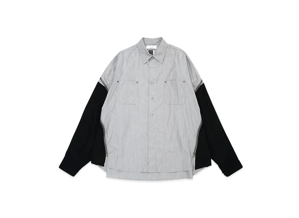 FACETASM ZIPPER SHIRT "GRAYxBLACK"
