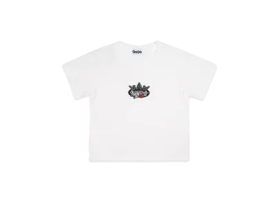 9090 King Logo Cropped Herat Tee "White"