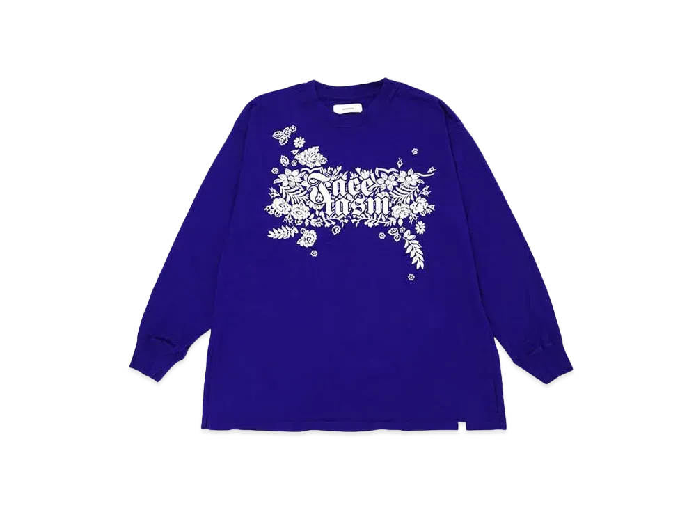 FACETASM BANDANA LOGO SLEEVE TEE "PURPLE"