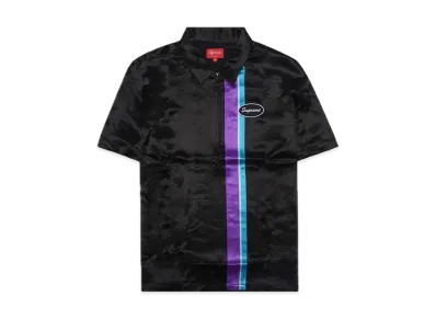Supreme Satin Zip Up S/S Shirt "Black"