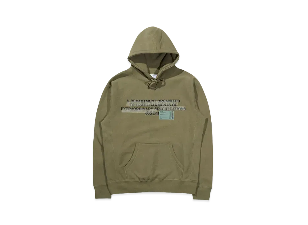 Poliquant THE COVERED EXPOSITORY LABELS HOODED SWEATSHIRT "OLIVE"