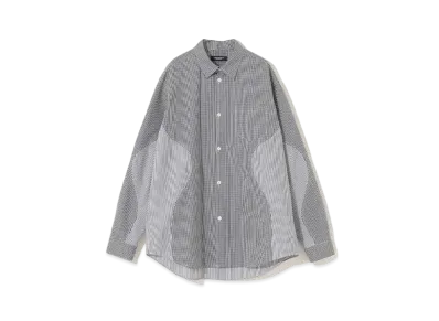 UNDERCOVER Check x Stripe Switching Cotton Shirt "Black CK"