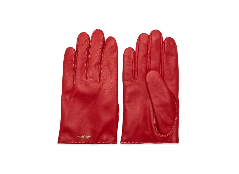 UNDERCOVER Sheepskin Gloves "Red"
