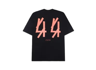 44 LABEL GROUP MASTER TEE JERSEY 16/1 BLACK + 44 SOLID NEON PRINT "BLACK"