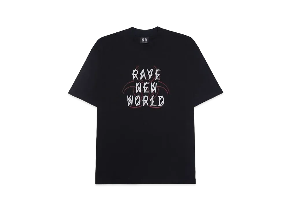 44 LABEL GROUP FALLOUT MASTER TEE JERSEY 16/1 BLACK + RAVE SKULL HAZARD "BLACK"