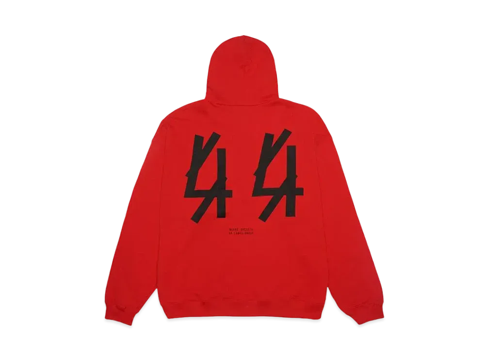 44 LABEL GROUP BASIC HOODIE JERSEY FELPA DIAGONAL NEW RED + 44 SOLID BLACK "NEW RED"