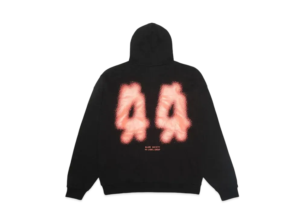 44 LABEL GROUP 44 GLASS HOODIE ZIP JERSEY FELPA DIAGONAL BLACK + 44 GLASS NEON "BLACK"