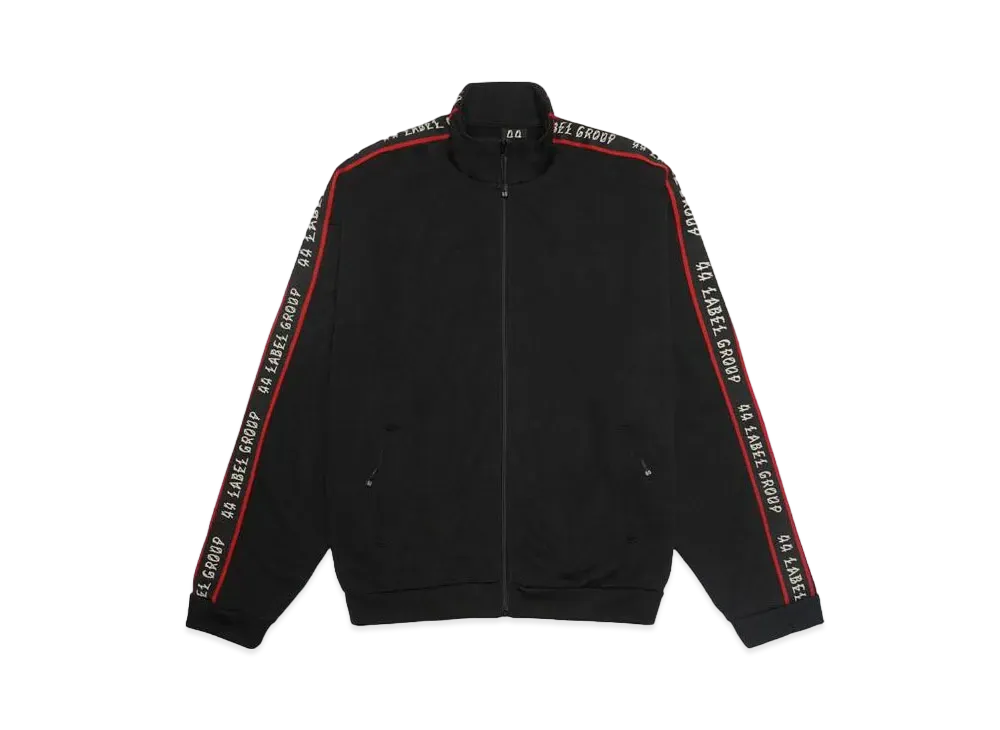 44 LABEL GROUP TAPED HIGH NECK ACETATE JERSEY BLACK + 44 LOGO TAPE "BLACK"