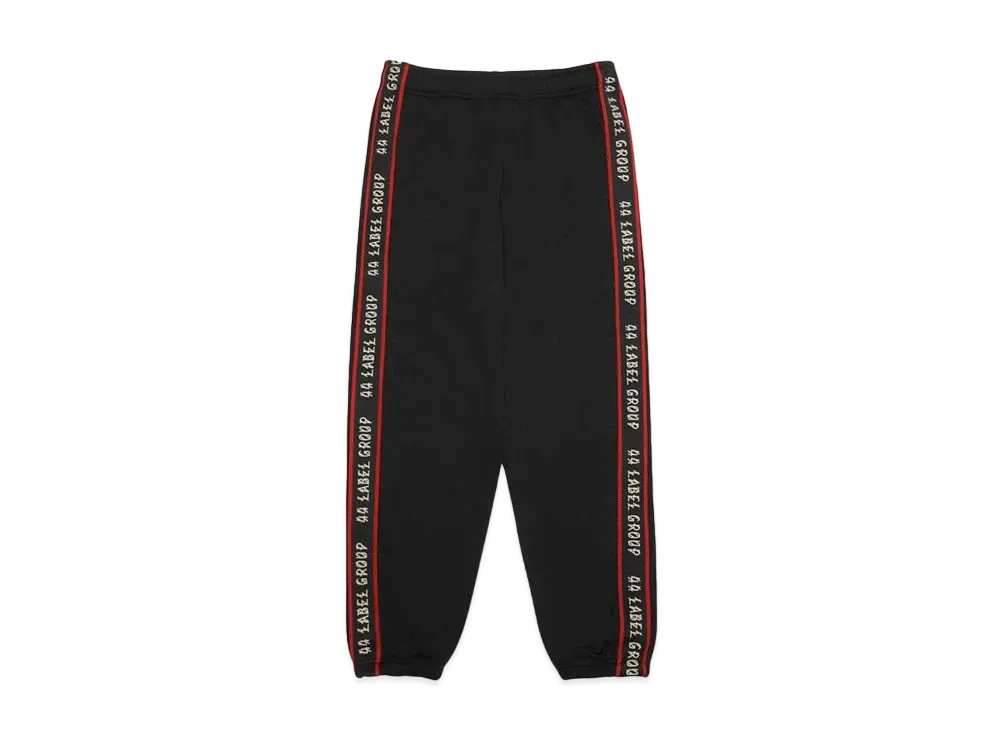 44 LABEL GROUP TAPED ORIGINAL SWEATPANTS ACETATE JERSEY BLACK + 44 LOGO TAPE "BLACK"