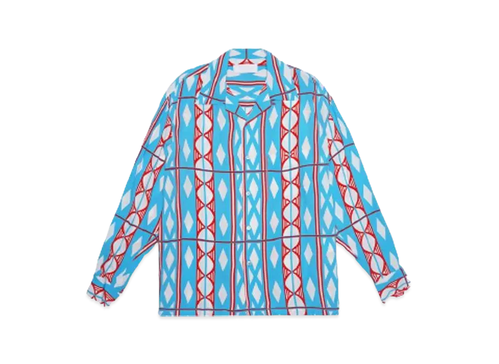 NEONSIGN Dice Open Collar Shirts "BLUE/RED"