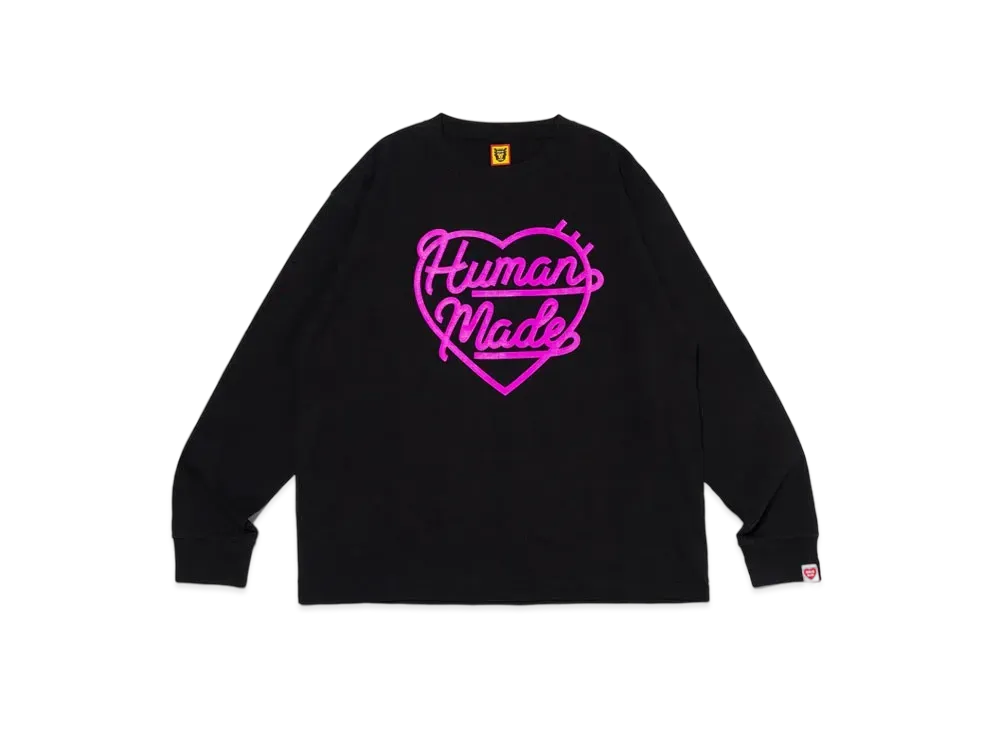 HUMAN MADE Heart L/S T-Shirt "Black"