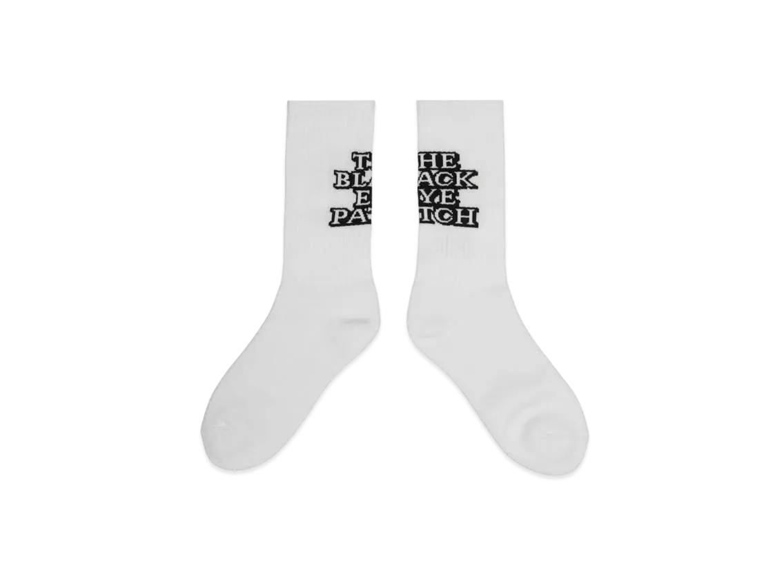 Black Eye Patch OG Label Socks "White"
