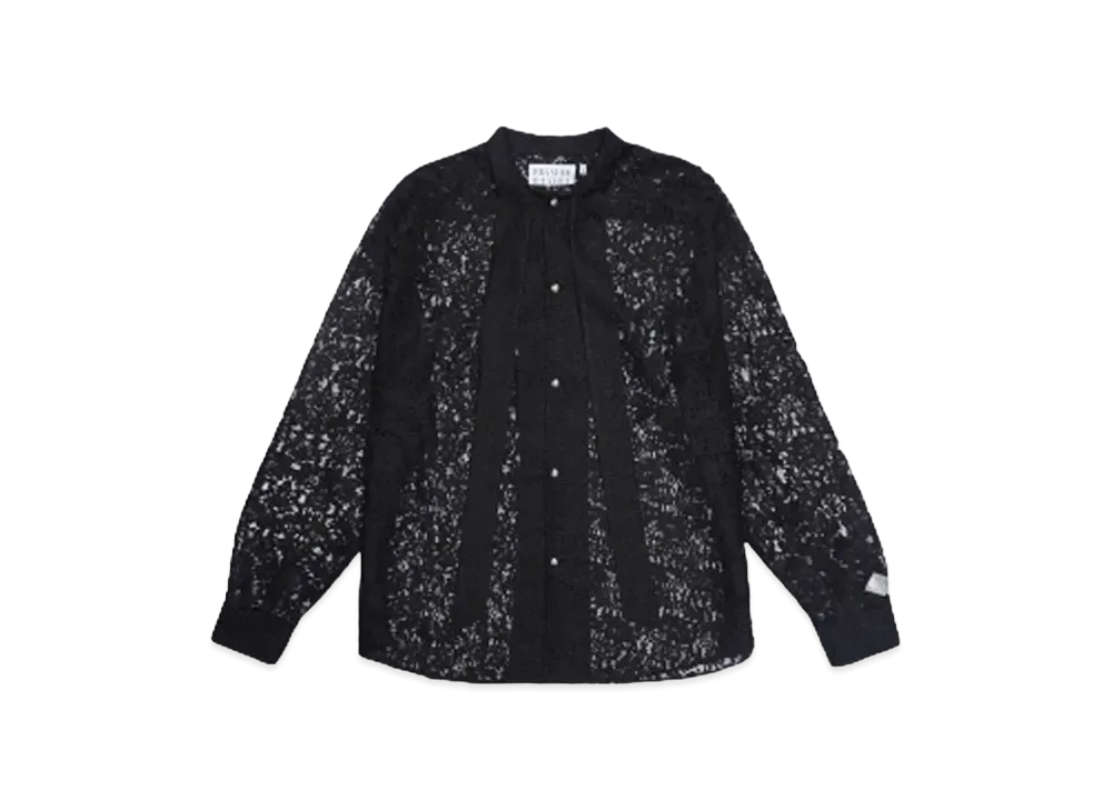 el conductorH FLOWER LACE BOW TIE SHIRT "BK"