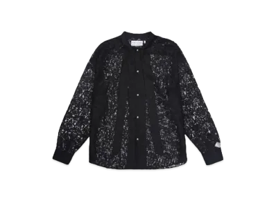 el conductorH FLOWER LACE BOW TIE SHIRT "BK"