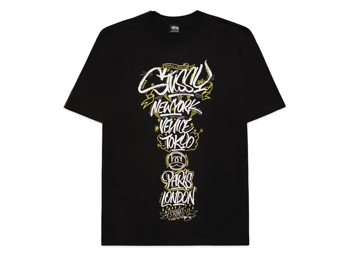 Stussy Born x Raised Handstyles Tee "Black"