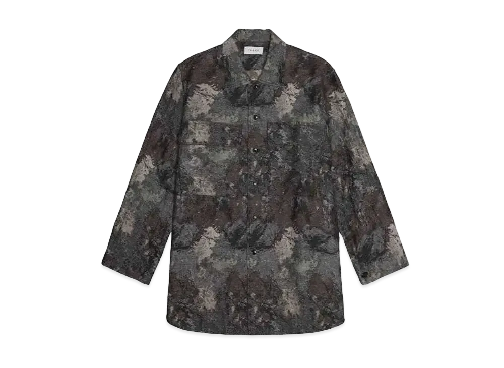 TAAKK ABSTRACT JACQUARD LONG SHIRTS "BROWN"