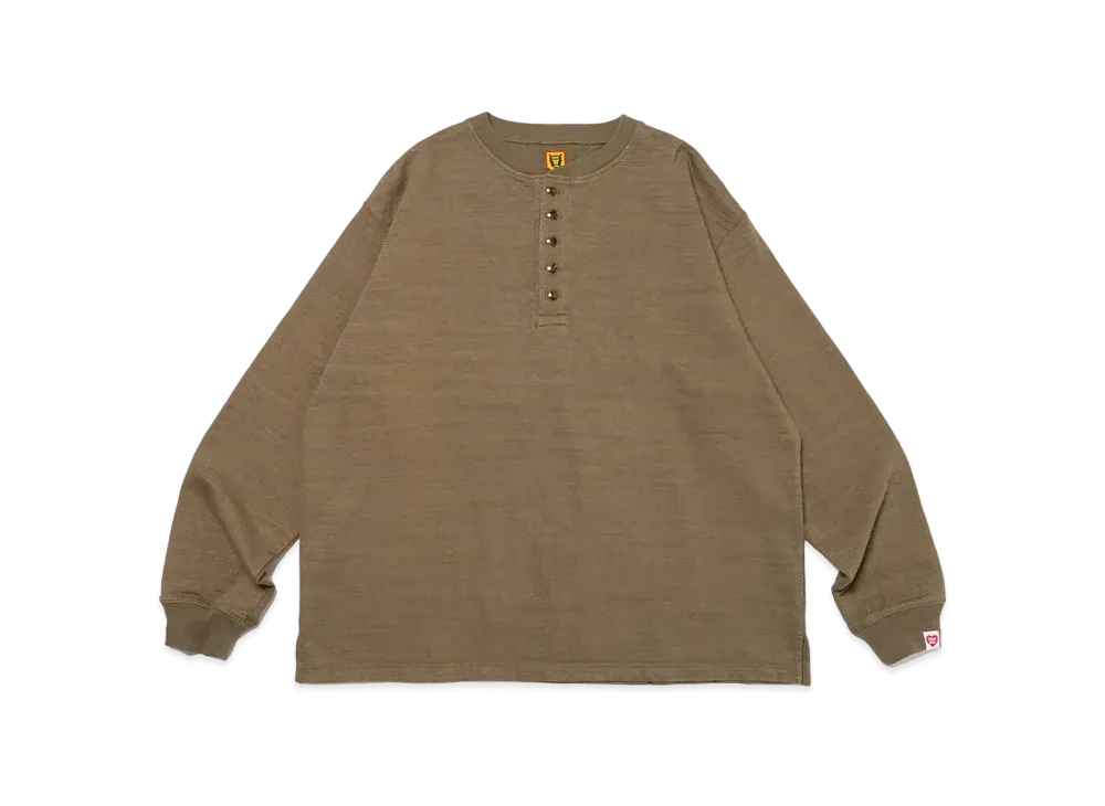 HUMAN MADE Oversized Henley Neck L/S T-Shirt "Olive Drab"